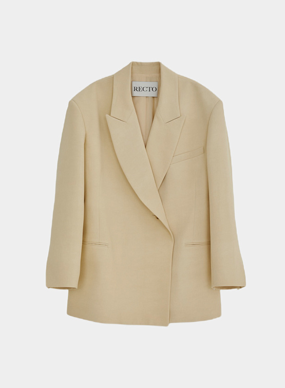 Женский пиджак Recto Corte Over Double Boat Jacket Beige