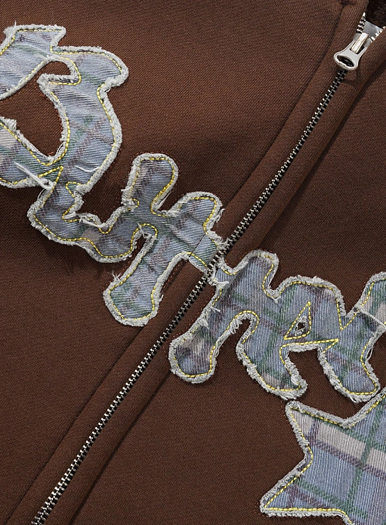 Зип-Худи Butter Goods Edge Applique Zip-Thru Brown