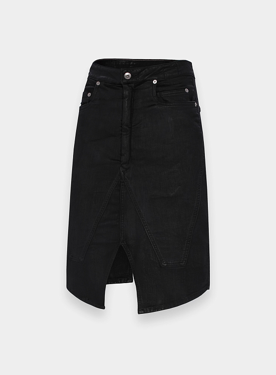 Женская юбка RICK OWENS Drkshdw Slivered Black Wax
