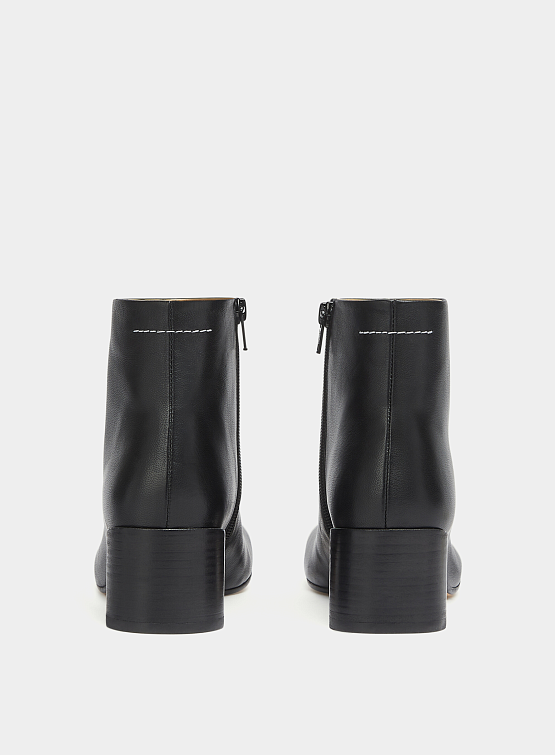 Женские ботинки MM6 Maison Margiela Leather Ankle Boots Black
