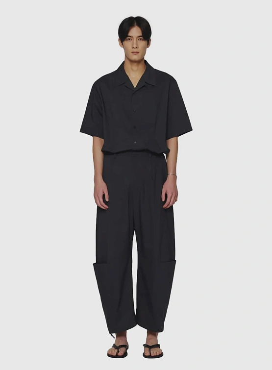 Рубашка AMOMENTO Open Collar Half Charcoal