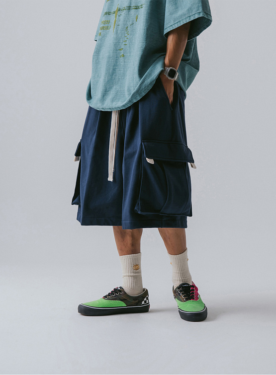 Шорты ANGLAN Webbing Sweat Cargo Half Pants Navy