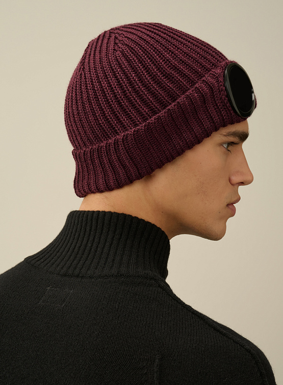 Шапка C.P. Company Extra Fine Merino Goggle Purple