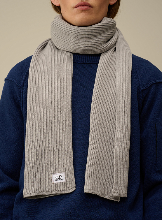 Шарф C.P. Company Re-Wool Knit Scarf Moon Melange