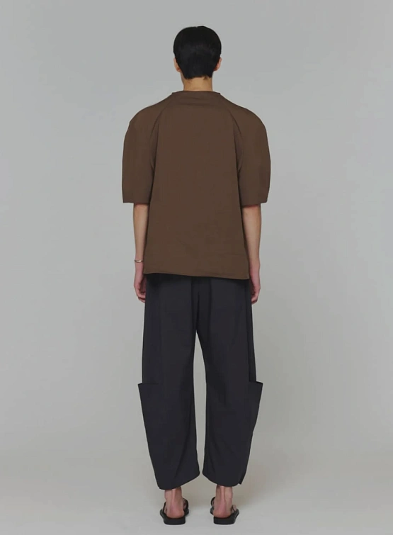 Топ AMOMENTO Raglan Cowl Neck Brown