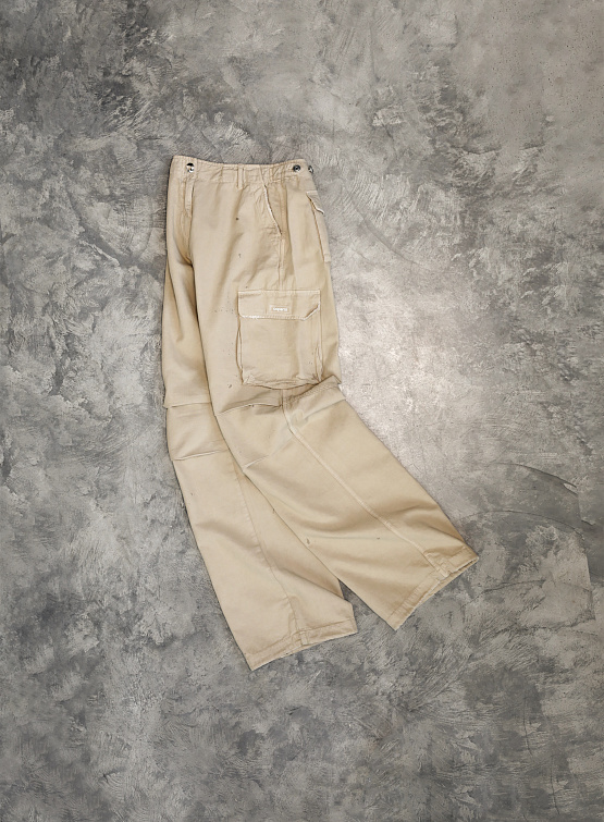 Женские брюки Coperni Canvas Wide Leg Cargo Pants Beige