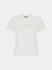 Женская Футболка Coperni Crystal Logo White