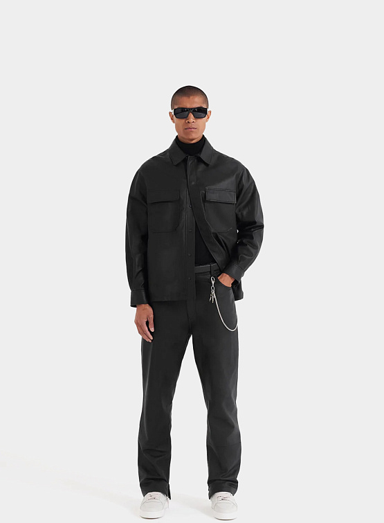 Овершот Represent Clo Leather Overshirt Black