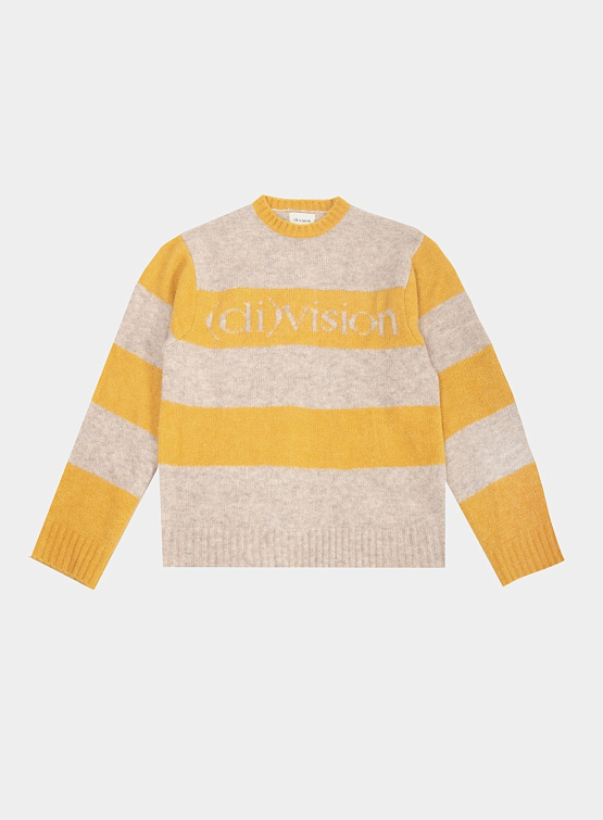 Свитер (di)vision Striped Logo Knit Yellow/White Stripe