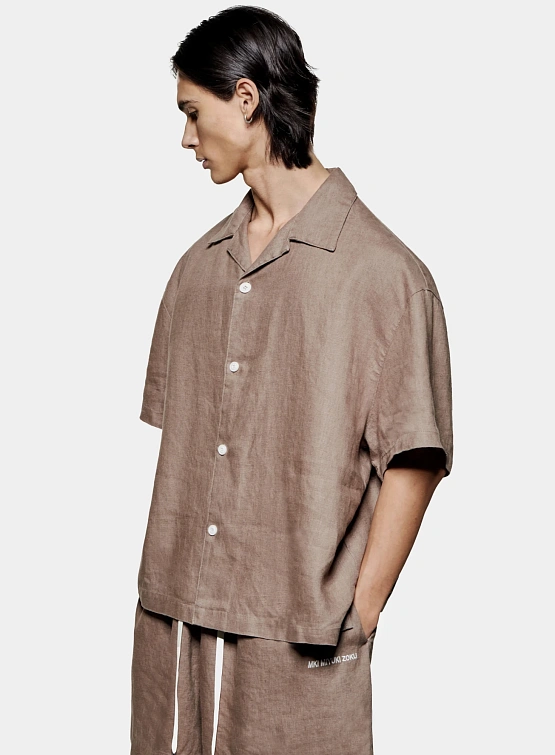 Рубашка MKI MIYUKI ZOKU Linen Vacation Mushroom