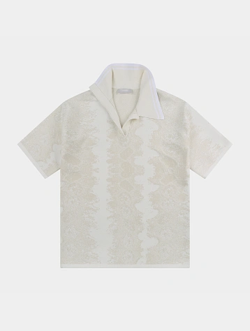 Женское поло System Jacquard Half Sleeve Cream