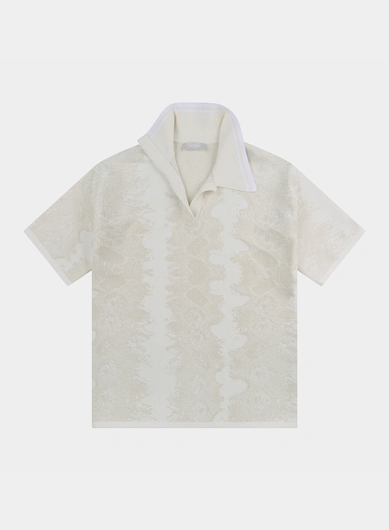 Женское поло System Jacquard Half Sleeve Cream