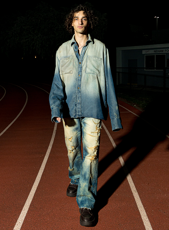 Рубашка ALCHEMIST Titan Shirt Dirty Medium Indigo