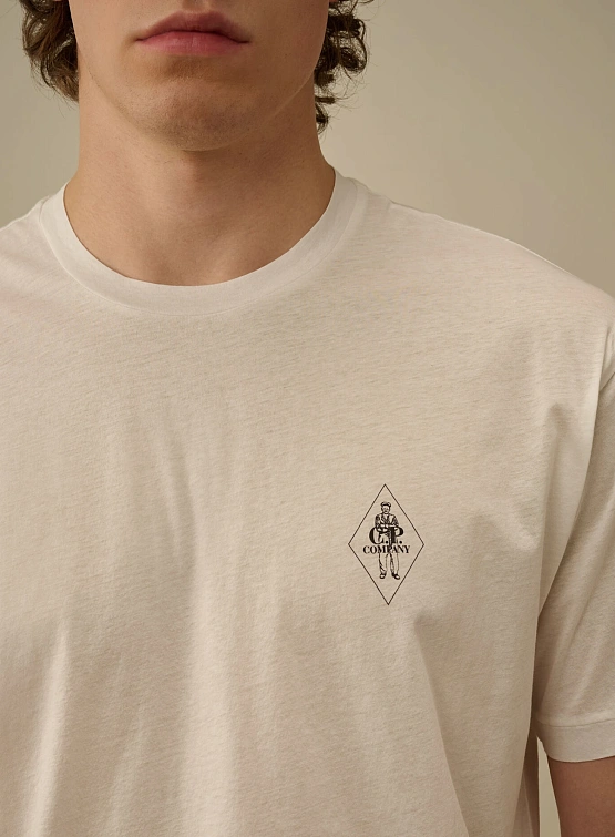 Футболка C.P. Company No Gravity Jersey Logo Gauze White