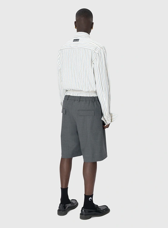 Рубашка Marine Serre Regenerated Striped Poplin Off White
