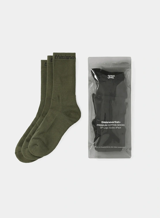 Носки thisisneverthat SP-Logo Socks 3Pack Olive