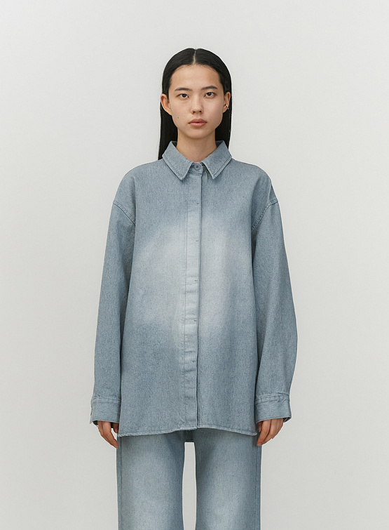 Женская рубашка AMOMENTO Oversized Denim Shirt Mid Blue