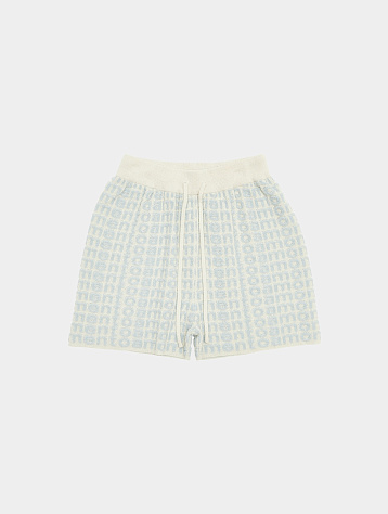 Женские шорты AMOMENTO Boucle Logo Shorts Sky Blue