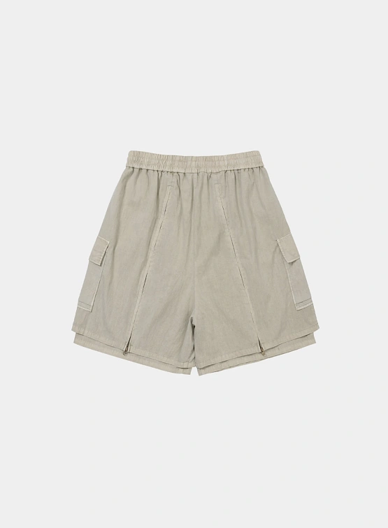 Шорты AJOBYAJO Washed Layered Zip-Up Ivory