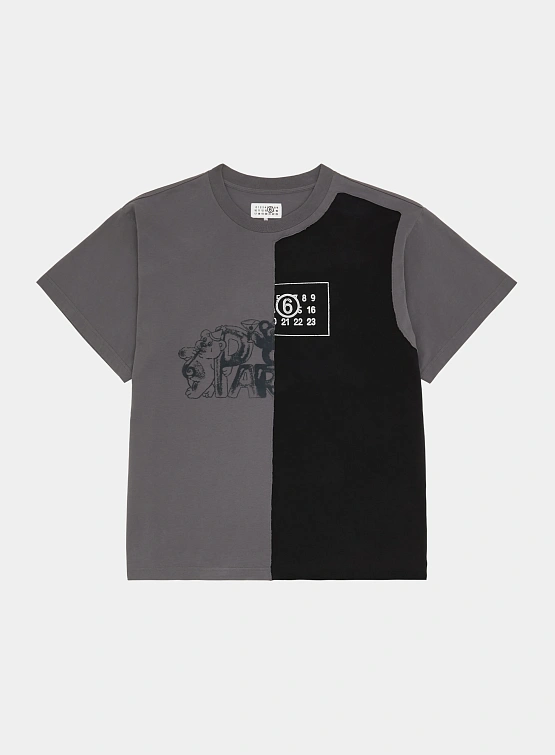 Футболка MM6 Maison Margiela Split Number Logo Grey