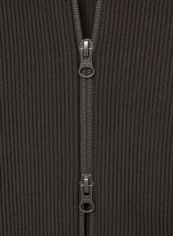 Кардиган AMOMENTO Mock Neck Zip-Up Dark Brown