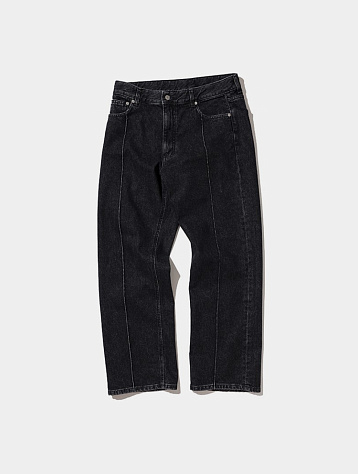 Джинсы Uniform Bridge Pin Tuck Wide Denim Black Washed