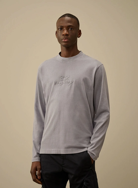 Лонгслив C.P. Company 1020 Jersey Logo Lavander Violet