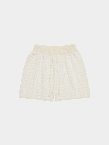Женские шорты AMOMENTO Boucle Logo Shorts Cream