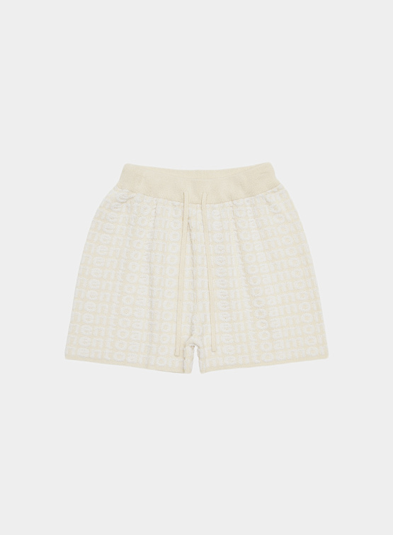 Женские шорты AMOMENTO Boucle Logo Shorts Cream