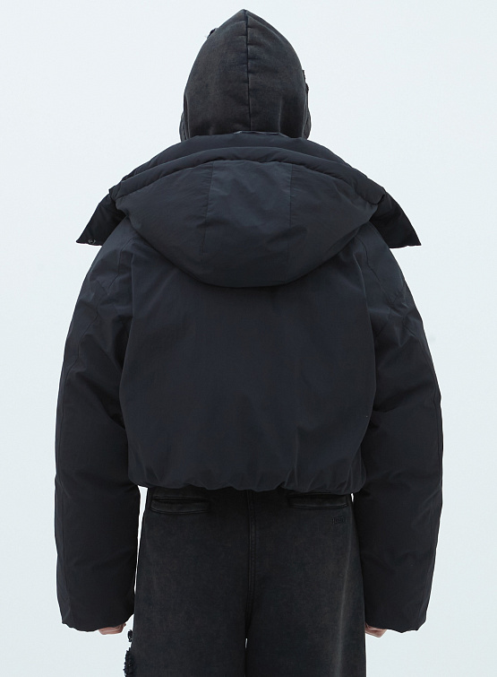 Женский пуховик JUUN.J Nylon Detachable Glossy Crop Down Black