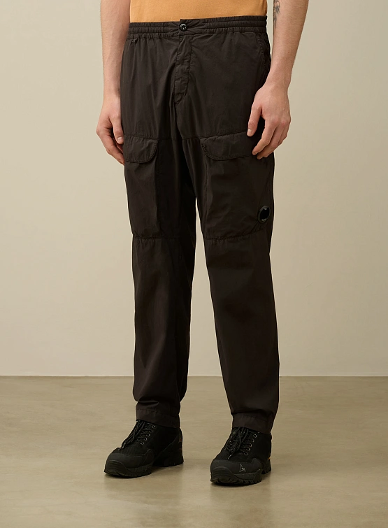 Брюки C.P. Company 50 Fili Stretch Loose Cargo Black