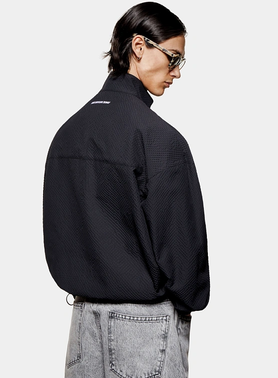 Халф-зип MKI MIYUKI ZOKU Seersucker Quarter Black