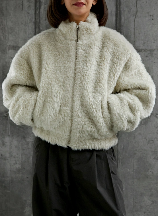 Женская флисовая куртка AMOMENTO Hairy Fur Blouson Ivory