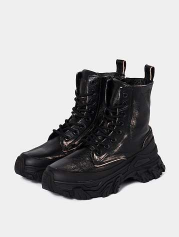 Женские ботинки JUUN.J Grunge Leather High Top Sneakers Black