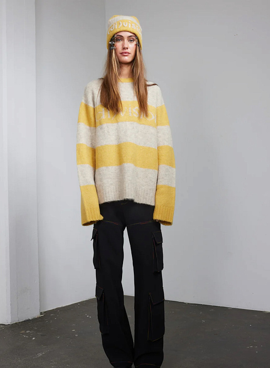Свитер (di)vision Striped Logo Knit Yellow/White Stripe