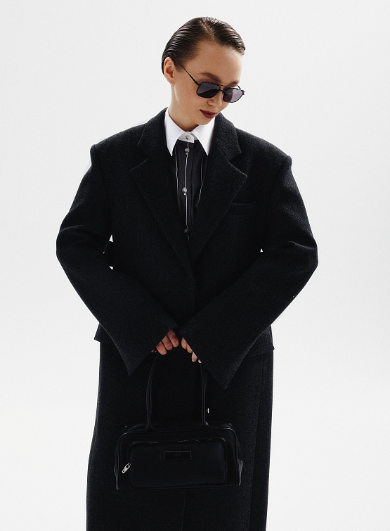 Женское пальто System Structured Belt Coat Charcoal Grey