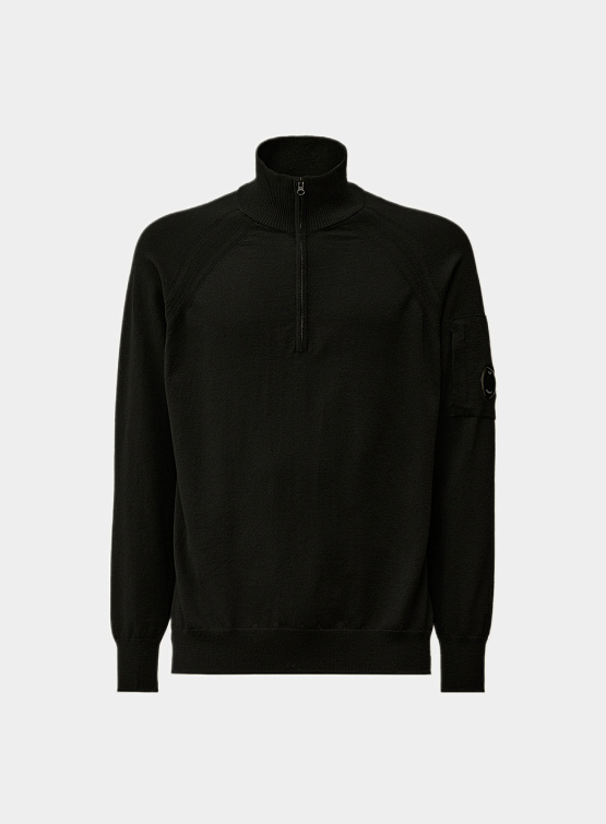 Халф-зип C.P. Company Extra Fine Merino Wool Knit Black Sand