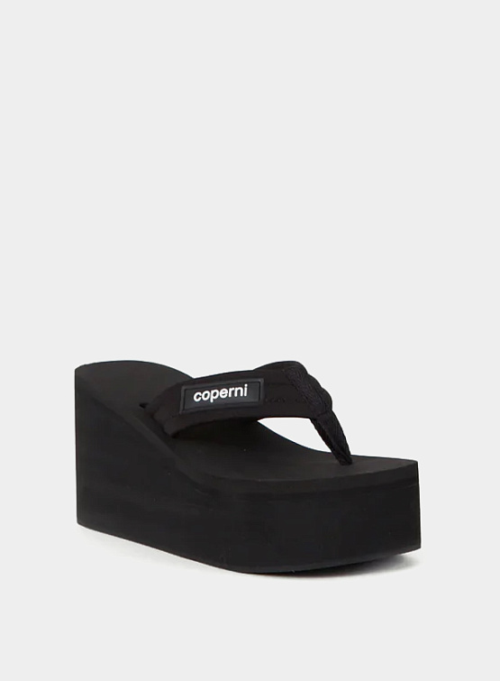 Сандалии Coperni Branded Wedge Sandal Black