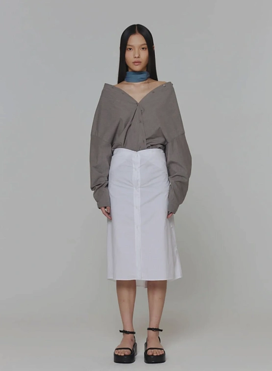 Женское платье-рубашка AMOMENTO Cotton Shirts Dress