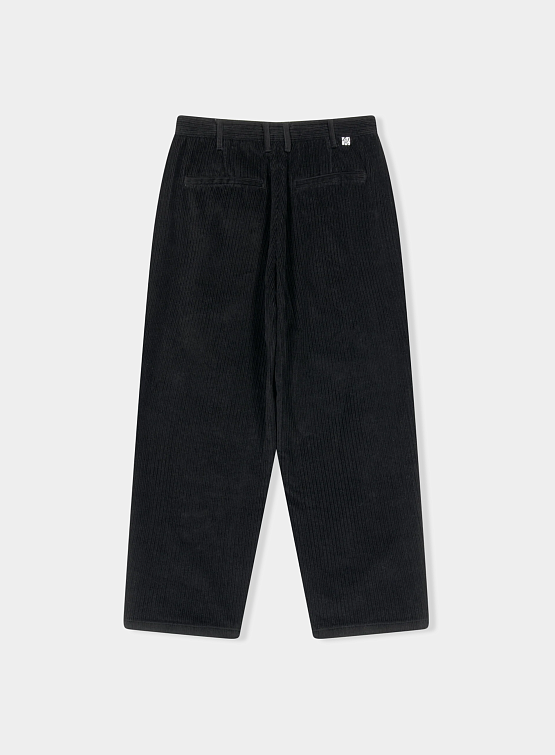 Брюки YESEYESEE Cord Tucked Pants Black