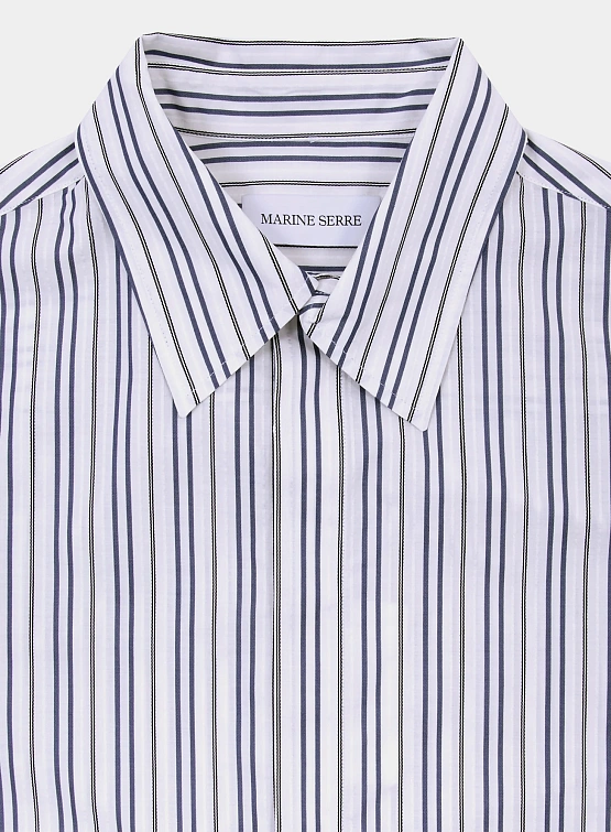 Рубашка Marine Serre Regenerated Striped Poplin Off White