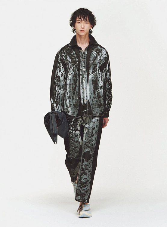 Джинсы JUNTAE KIM Printed Trompe L'oeil Trousers Black