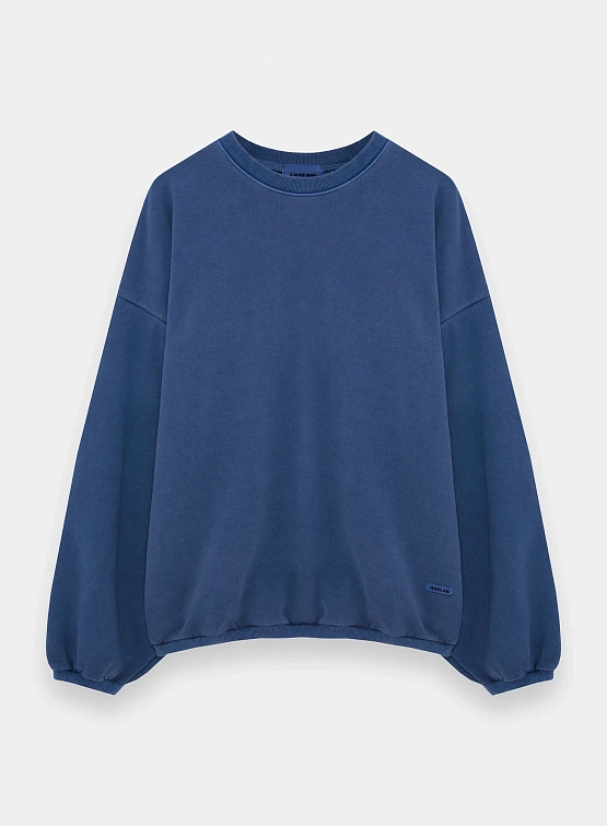 Свитшот ANGLAN Reversible Pigment Two Layer Washed Blue