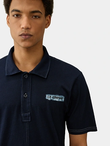 Поло C.P. Company Indigo Jersey Polo Shirt Denim Blue