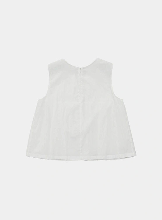 Топ AMOMENTO Cotton Two-Way Shirring Top White