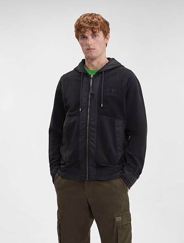 Зип-худи C.P. Company Reverse Zipped Hoodie Black
