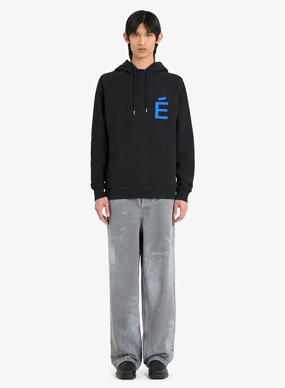 Худи Études Loose Hoodie Big É Blue Black