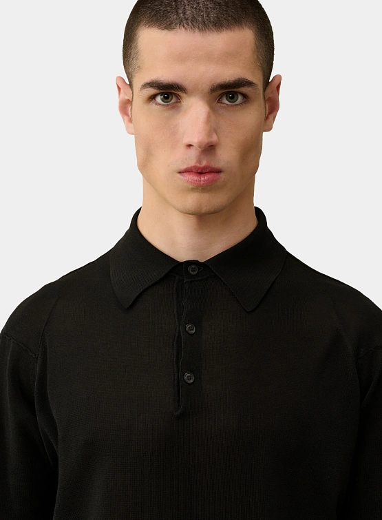 Поло C.P. Company Filo Di Scozia Knitted Black