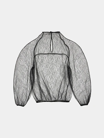 Женская блуза AMOMENTO Sheer Lace Mock Neck Top Black