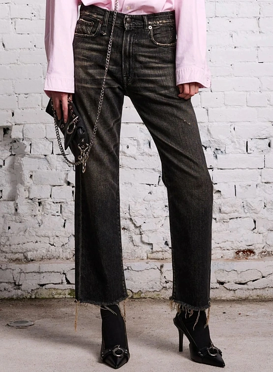 Женские Джинсы R13 Boyfriend Abbey Black